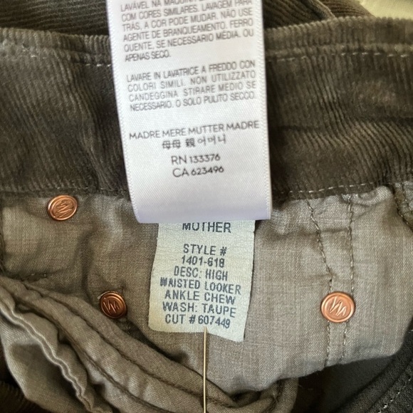 Mother Chic Boho High Waisted Ankle Chew Corduroy in Taupe - Picture 11 of 13